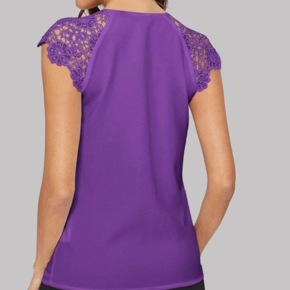 Raglan Lace Sleeve Solid Top